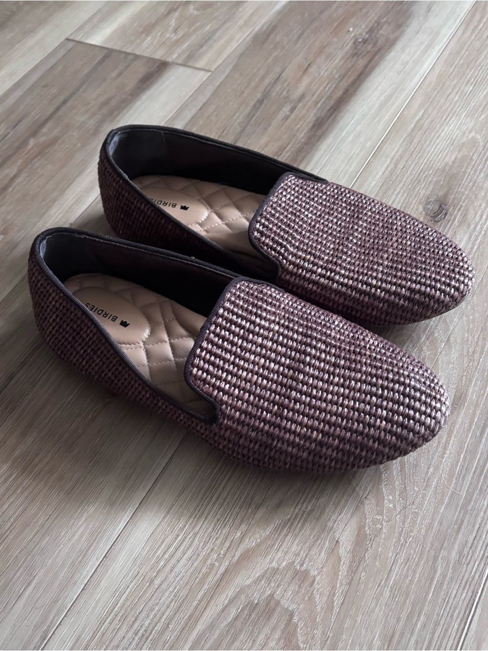 Birdies Brown Woven Loafers size 8.5 normal wear see photos